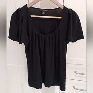 Banana Republic Flutter Sleeve Scoopneck Short Sleeved Blouse